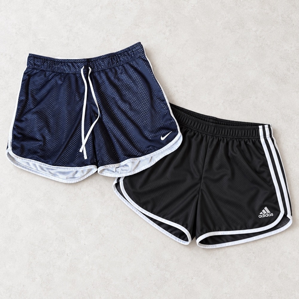 Nike Adidas Running Shorts Bundle Navy Black Excellent Athletic Retro Sporty M